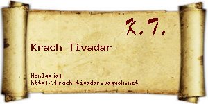 Krach Tivadar névjegykártya
